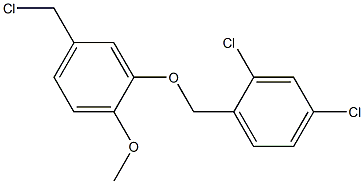 2,4-dichloro-1-[5-(chloromethyl)-2-methoxyphenoxymethyl]benzene Struktur