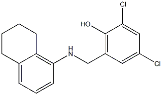 2,4-dichloro-6-[(5,6,7,8-tetrahydronaphthalen-1-ylamino)methyl]phenol Struktur