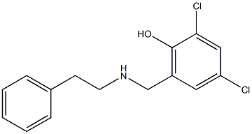 2,4-dichloro-6-{[(2-phenylethyl)amino]methyl}phenol Struktur