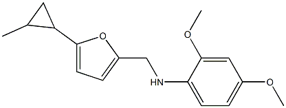 2,4-dimethoxy-N-{[5-(2-methylcyclopropyl)furan-2-yl]methyl}aniline Struktur