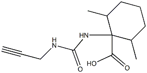 2,6-dimethyl-1-{[(prop-2-ynylamino)carbonyl]amino}cyclohexanecarboxylic acid Struktur