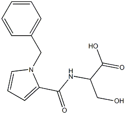 2-[(1-benzyl-1H-pyrrol-2-yl)formamido]-3-hydroxypropanoic acid Struktur