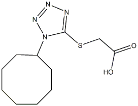 2-[(1-cyclooctyl-1H-1,2,3,4-tetrazol-5-yl)sulfanyl]acetic acid Struktur