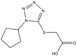 2-[(1-cyclopentyl-1H-1,2,3,4-tetrazol-5-yl)sulfanyl]acetic acid Struktur