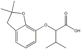 2-[(2,2-dimethyl-2,3-dihydro-1-benzofuran-7-yl)oxy]-3-methylbutanoic acid Struktur