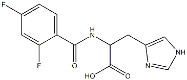 2-[(2,4-difluorobenzoyl)amino]-3-(1H-imidazol-4-yl)propanoic acid Struktur