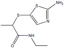 2-[(2-amino-1,3-thiazol-5-yl)sulfanyl]-N-ethylpropanamide Struktur