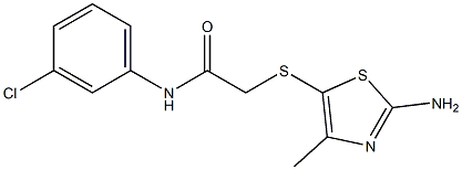 2-[(2-amino-4-methyl-1,3-thiazol-5-yl)sulfanyl]-N-(3-chlorophenyl)acetamide Struktur