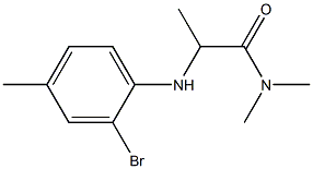 2-[(2-bromo-4-methylphenyl)amino]-N,N-dimethylpropanamide Struktur