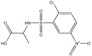 2-[(2-chloro-5-nitrobenzene)sulfonamido]propanoic acid Struktur