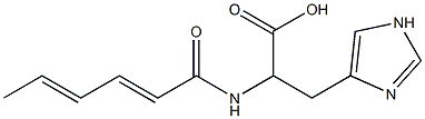 2-[(2E,4E)-hexa-2,4-dienoylamino]-3-(1H-imidazol-4-yl)propanoic acid Struktur