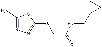 2-[(5-amino-1,3,4-thiadiazol-2-yl)sulfanyl]-N-(cyclopropylmethyl)acetamide Struktur