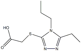 2-[(5-ethyl-4-propyl-4H-1,2,4-triazol-3-yl)sulfanyl]acetic acid Struktur