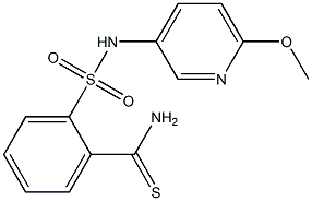 2-[(6-methoxypyridin-3-yl)sulfamoyl]benzene-1-carbothioamide Struktur