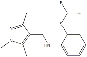 2-[(difluoromethyl)sulfanyl]-N-[(1,3,5-trimethyl-1H-pyrazol-4-yl)methyl]aniline Struktur