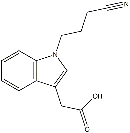 2-[1-(3-cyanopropyl)-1H-indol-3-yl]acetic acid Struktur