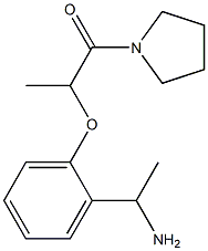 2-[2-(1-aminoethyl)phenoxy]-1-(pyrrolidin-1-yl)propan-1-one Struktur