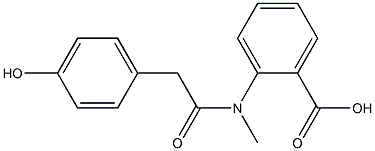 2-[2-(4-hydroxyphenyl)-N-methylacetamido]benzoic acid Struktur