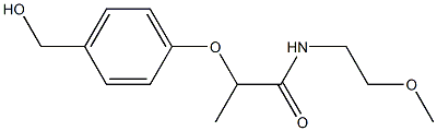 2-[4-(hydroxymethyl)phenoxy]-N-(2-methoxyethyl)propanamide Struktur