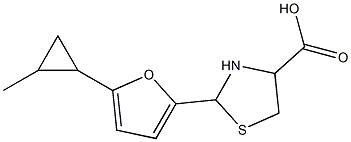 2-[5-(2-methylcyclopropyl)-2-furyl]-1,3-thiazolidine-4-carboxylic acid Struktur