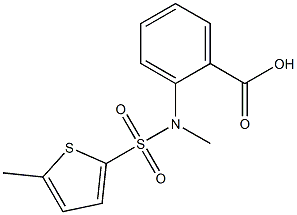 2-[methyl(5-methylthiophene-2-)sulfonamido]benzoic acid Struktur