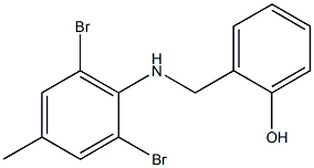 2-{[(2,6-dibromo-4-methylphenyl)amino]methyl}phenol Struktur