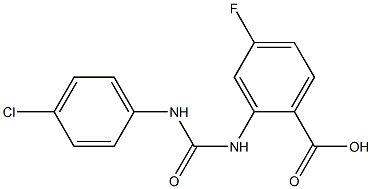 2-{[(4-chlorophenyl)carbamoyl]amino}-4-fluorobenzoic acid Struktur