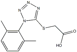 2-{[1-(2,6-dimethylphenyl)-1H-1,2,3,4-tetrazol-5-yl]sulfanyl}acetic acid Struktur