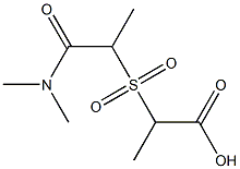 2-{[1-(dimethylcarbamoyl)ethane]sulfonyl}propanoic acid Struktur