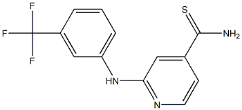 2-{[3-(trifluoromethyl)phenyl]amino}pyridine-4-carbothioamide Struktur