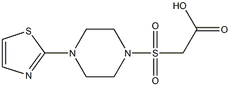 2-{[4-(1,3-thiazol-2-yl)piperazine-1-]sulfonyl}acetic acid Struktur