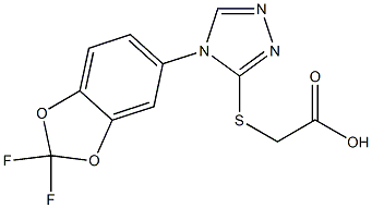 2-{[4-(2,2-difluoro-2H-1,3-benzodioxol-5-yl)-4H-1,2,4-triazol-3-yl]sulfanyl}acetic acid Struktur