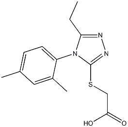 2-{[4-(2,4-dimethylphenyl)-5-ethyl-4H-1,2,4-triazol-3-yl]sulfanyl}acetic acid Struktur