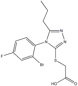 2-{[4-(2-bromo-4-fluorophenyl)-5-propyl-4H-1,2,4-triazol-3-yl]sulfanyl}acetic acid Struktur