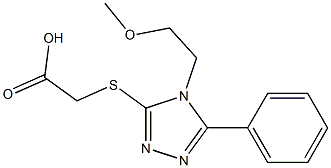 2-{[4-(2-methoxyethyl)-5-phenyl-4H-1,2,4-triazol-3-yl]sulfanyl}acetic acid Struktur