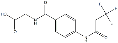 2-{[4-(3,3,3-trifluoropropanamido)phenyl]formamido}acetic acid Struktur