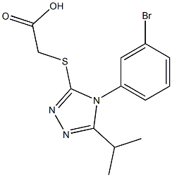 2-{[4-(3-bromophenyl)-5-(propan-2-yl)-4H-1,2,4-triazol-3-yl]sulfanyl}acetic acid Struktur