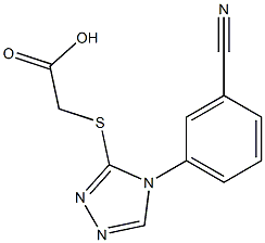 2-{[4-(3-cyanophenyl)-4H-1,2,4-triazol-3-yl]sulfanyl}acetic acid Struktur