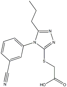 2-{[4-(3-cyanophenyl)-5-propyl-4H-1,2,4-triazol-3-yl]sulfanyl}acetic acid Struktur