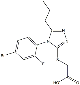 2-{[4-(4-bromo-2-fluorophenyl)-5-propyl-4H-1,2,4-triazol-3-yl]sulfanyl}acetic acid Struktur