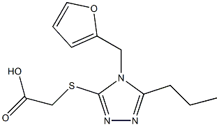 2-{[4-(furan-2-ylmethyl)-5-propyl-4H-1,2,4-triazol-3-yl]sulfanyl}acetic acid Struktur