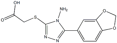 2-{[4-amino-5-(2H-1,3-benzodioxol-5-yl)-4H-1,2,4-triazol-3-yl]sulfanyl}acetic acid Struktur