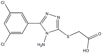 2-{[4-amino-5-(3,5-dichlorophenyl)-4H-1,2,4-triazol-3-yl]sulfanyl}acetic acid Struktur