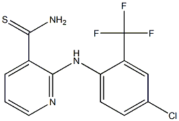 2-{[4-chloro-2-(trifluoromethyl)phenyl]amino}pyridine-3-carbothioamide Struktur