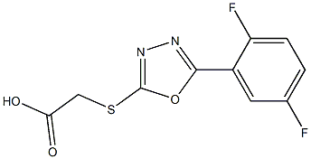 2-{[5-(2,5-difluorophenyl)-1,3,4-oxadiazol-2-yl]sulfanyl}acetic acid Struktur