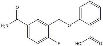 2-{[5-(aminocarbonyl)-2-fluorobenzyl]oxy}benzoic acid Struktur