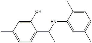 2-{1-[(2,5-dimethylphenyl)amino]ethyl}-5-methylphenol Struktur