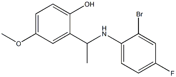 2-{1-[(2-bromo-4-fluorophenyl)amino]ethyl}-4-methoxyphenol Struktur