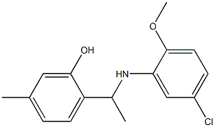 2-{1-[(5-chloro-2-methoxyphenyl)amino]ethyl}-5-methylphenol Struktur