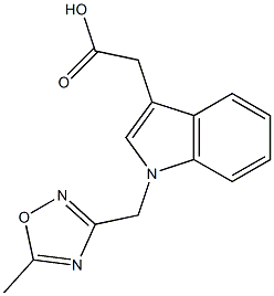 2-{1-[(5-methyl-1,2,4-oxadiazol-3-yl)methyl]-1H-indol-3-yl}acetic acid Struktur